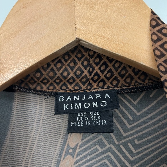 Banjara Kimono 100% Silk Boho 3/4 Sleeve One Size Kimono - Picture 2 of 7